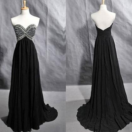 2015 Sexy Sweetheart Backless Long Black Prom..