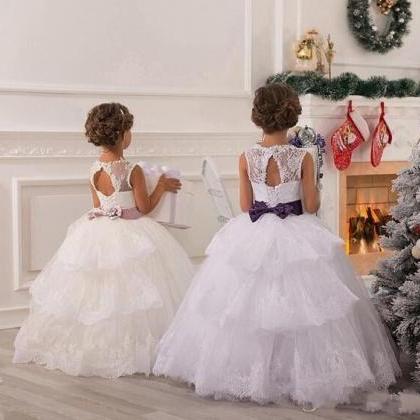 Lace Flower Girl Dress, 2015 White Kids Dress,..