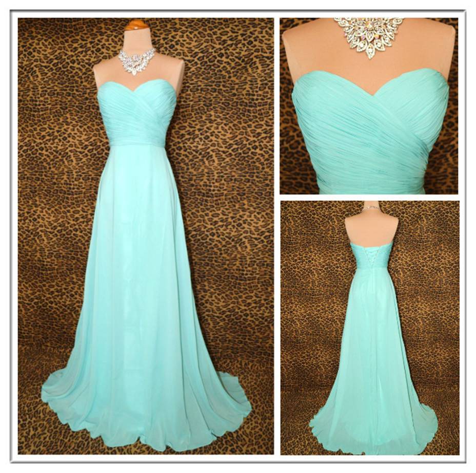 2015 Sexy Backless Long Turquoise Bridesmaid Dresses For Weddings A Line Chiffon Pleats Formal Evening Prom Dress Gowns