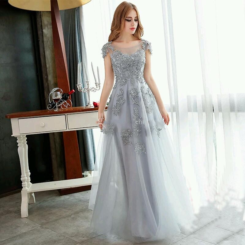 evening gowns in silver
