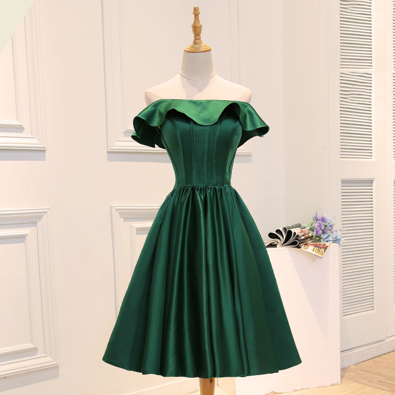 Tulle Short Homecoming Dresses,ball Gown Short Prom Dresses, Solid Green Color Short Party Dress,custom Short Junior Party Dresses